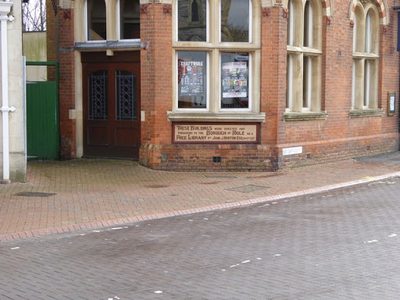 Plaque on former Free Library, now a branch of Wetherspoon's, Poole