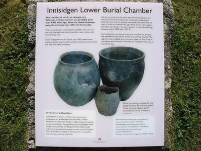 Innisidgen Carn Lower Burial Chamber, descriptive plaque