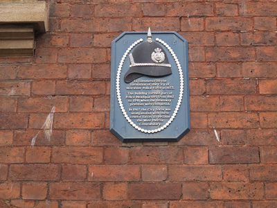 Plaque on former police station