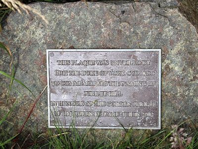 Plaque on Jubilee Hill