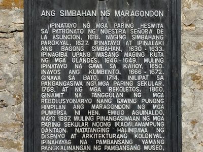 The Church of Maragondon historical marker