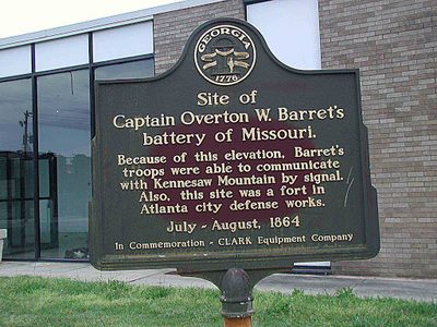 Site of Captain Overton W. Barret's battery of Missouri