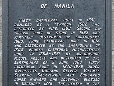 Roman Catholic Cathedral of Manila historical marker