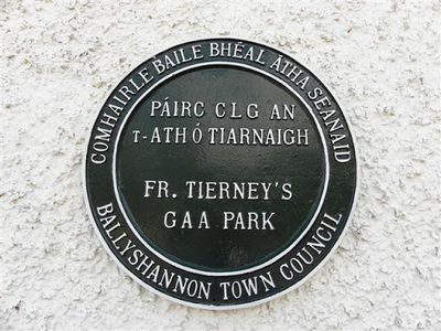Plaque, Father Tierney's GAA Park