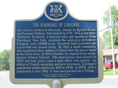 The Founding of L'Orignal