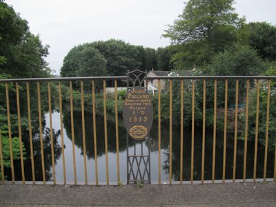 Plaque on Newlay river bridge