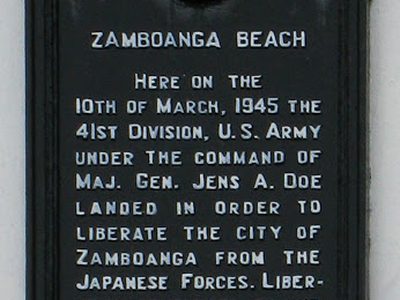 Zamboanga Beach historical marker