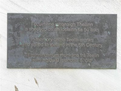 Memorial plaque to Teelin monks