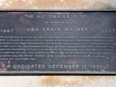 He Hoomanao No plaque in Walker Park