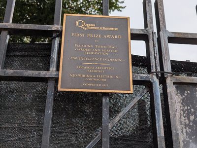First Prize Award to Flushing Town Hall Garden and Portico Renovation