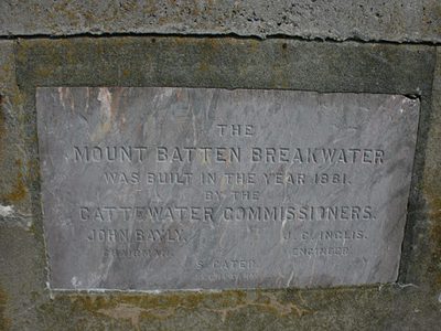 Plaque on Mount Batten Breakwater