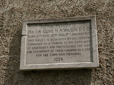 Plaque to Major Clive H A Wilson DSO