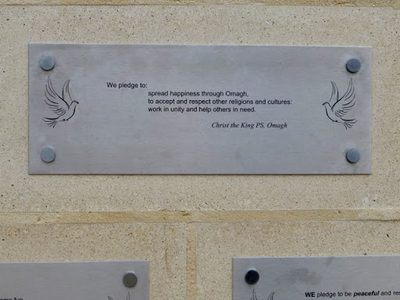 Peace pledge, Christ the King PS, Omagh