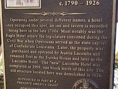 Old LaCombe Hotel Site  c. 1790-1926