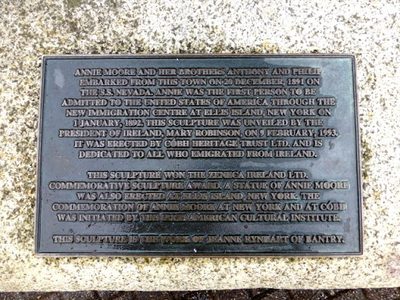 Plaque, Annie Moore sculpture