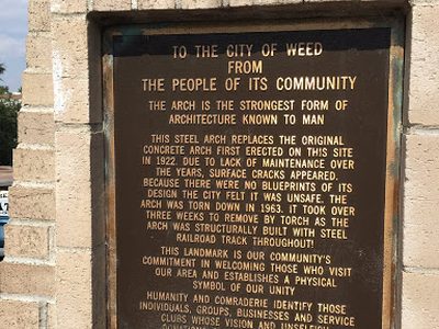 To The City of Weed From The People of Its Community