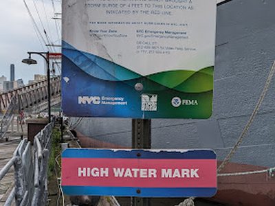 Hurricane Sandy, High Water Mark, South Street Seaport