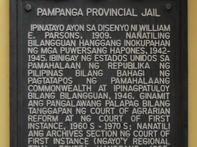 Pampanga Provincial Jail historical marker