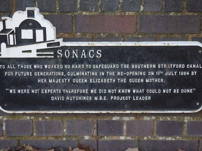 Stratford upon Avon Canal Society plaque