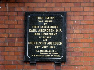 Plaque, Lurgan Park