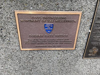 Civil Engineering Monument of the Millennium Golden Gate Bridge