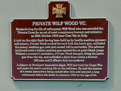 Plaque to Private Wilf Wood V.C.