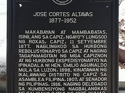 Jose Cortes Altavas historical marker