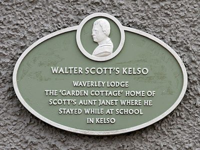A plaque at Waverley Lodge, Kelso