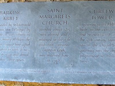 Barking Curfew Tower: plaque