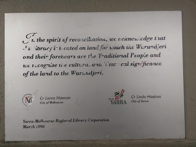 Plaque for recognition of 1st peoples