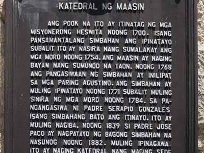 Cathedral of Maasin Cathedral historical marker