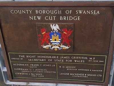 Plaque on New Cut Bridge, Swansea