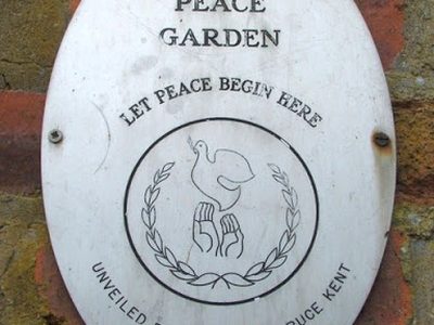 Barshaw Park: a plaque in the Peace Garden