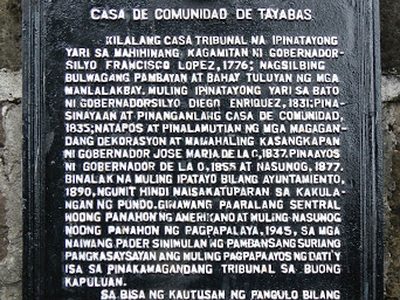 Casa de Comunidad de Tayabas historical marker