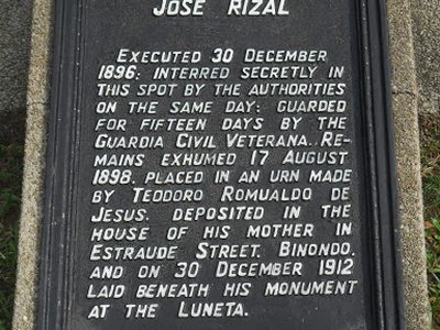 Jose Rizal historical marker