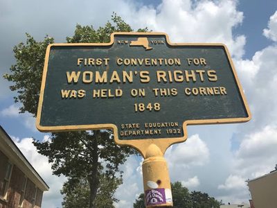 First Convention for Woman's Right was Held on this Corner 1848