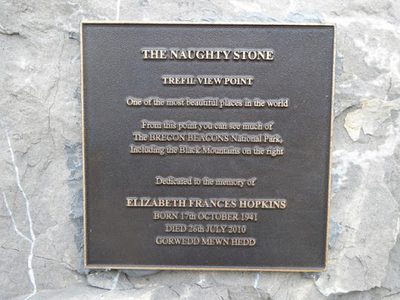 The plaque on the Naughty Stone