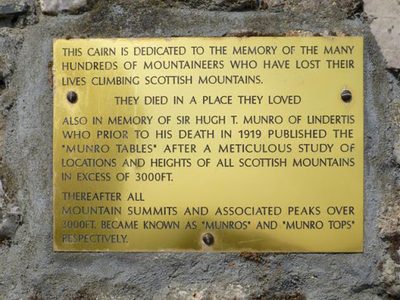 Plaque, Memorial Cairn