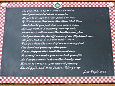 Plaque at the Argyll & Sutherland Highlanders memorial well