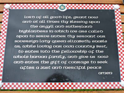 Plaque at the Argyll & Sutherland Highlanders memorial well