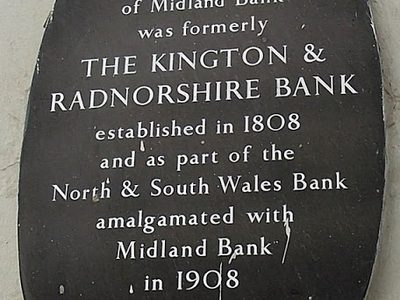 Kington & Radnorshire Bank plaque, Kington