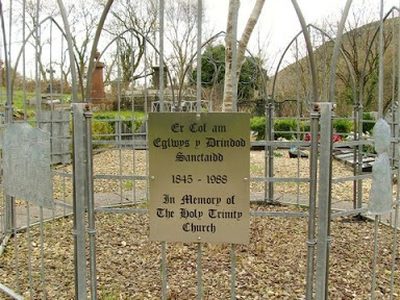 Plaque in Holy Trinity memorial garden, Ystalyfera
