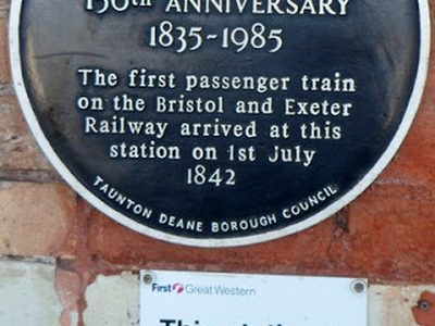 GWR anniversary plaque, Taunton railway station