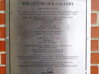 Leytonstone tube station - Hitchcock Gallery plaque