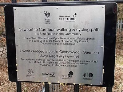 Railway footbridge plaque, Caerleon