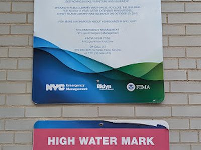 Hurricane Sandy High Water Mark, Brooklyn Public Library, Coney Island