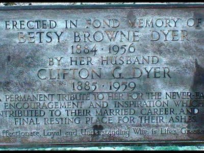 Dyer's Memorial Plaque