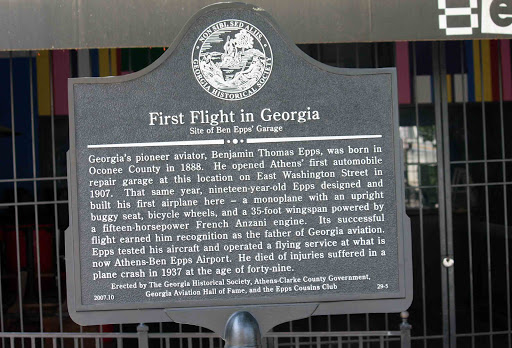 First Flight in Georgia Site of Ben Epps' Garage
