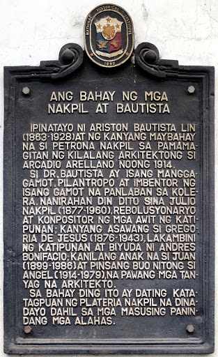 The House of the Nakpils and Bautistas historical marker