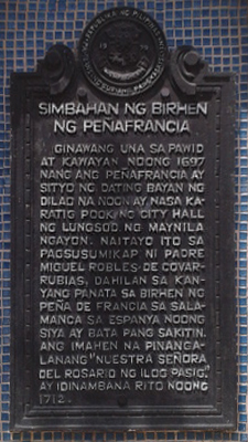 Church of Our Lady of Peñafrancia historical marker